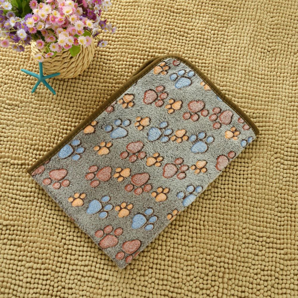 Pet Blanket Dog Puppy Blanket Paw Print Fleece Blanket for Small Medium Large Pet Dog Cat Warm Soft Sleep Mat Doggy Bed Blanket