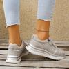 New Women's Sports Shoes with Side Zippers, Large-sized Thick-soled Low-top Casual Shoes