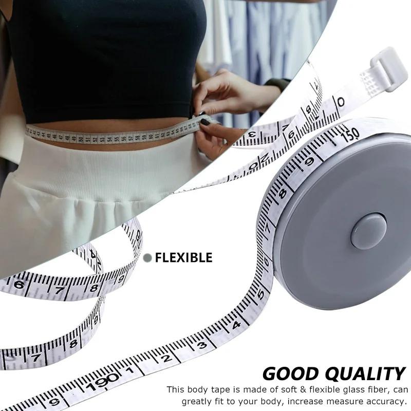 1.5 Meter Soft Tape Measure Scale Body Sewing Flexible Tailor Ruler Centimeter Inch Portable Retractable Self-Lock Measuring Tape