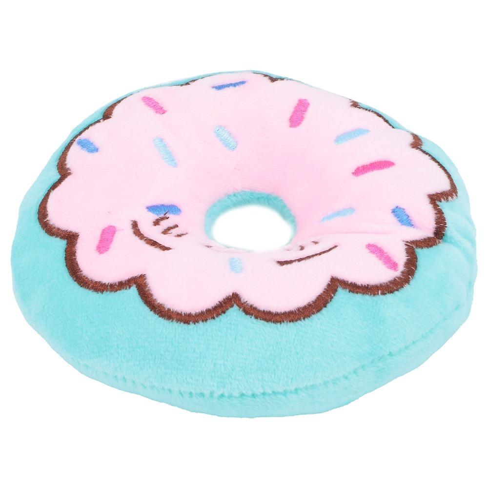 Brinquedo de Cachorro Donut Recheado de Pelúcia Squeaker Dentro Brinquedo de Animal de Estimação de Pelúcia Brinquedo de Cachorro em Forma de Comida Mastigação Diária