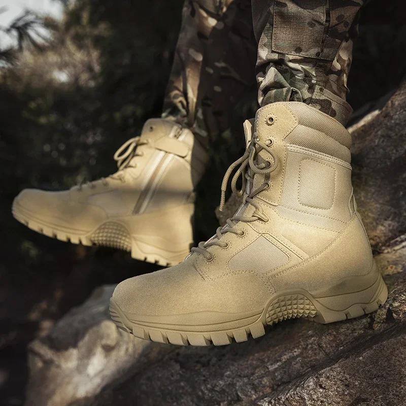Men Tactical Boot Outdoor Male Combat Hiking Shoes Casual Special Force Desert Military Unisex Non-Slip Ankle Work Safety Shoes
