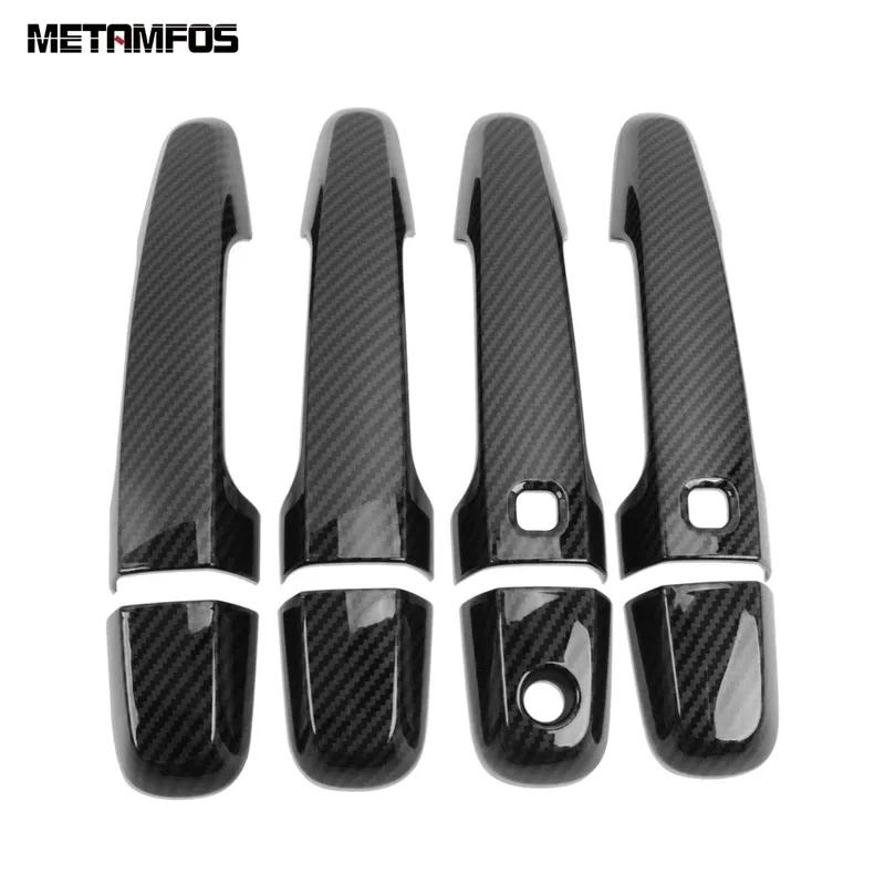 For Mitsubishi Pajero/Montero/Shogun Sport 2016- 2024 2025 Side Door Handle Cover Trim Carbon Fiber Protector Accessories