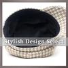 Checkered Casquette Stylish and CP686 [One Limitation] Women's Hat, Cute, (Black)