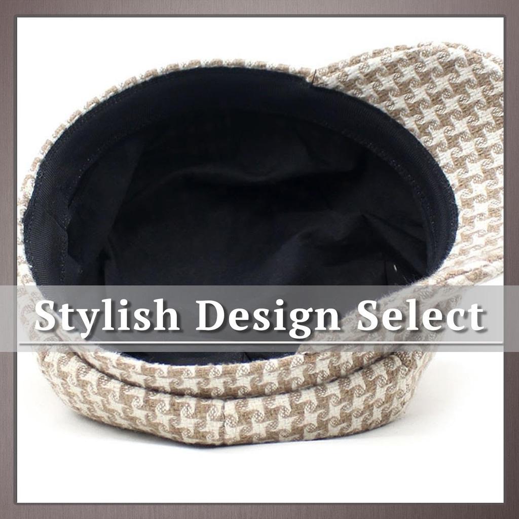 Checkered Casquette Stylish and CP686 [One Limitation] Women's Hat, Cute, (Black)
