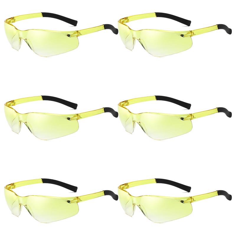 

Men New in Wrapped Circular Outside Shades Women Trendy Design Sports Sun Glasses KAMMPT 6 Pairs Per Set Rimless Sun Glasses as pciture shows
