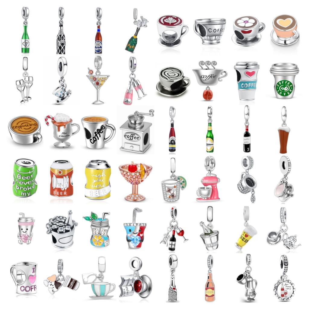 New Europe Beer Coffee Juice Cocktail Charm Bead Fit Original Bracelet Diy Women Jewelry Giftcopper Making Accessories