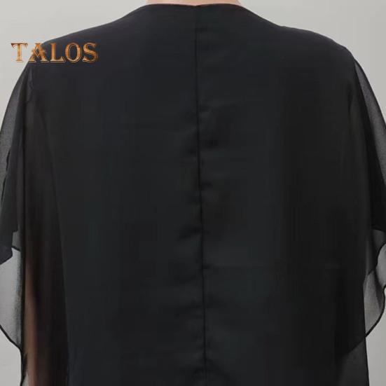 Naiste šifoonpluus V-kaelusega tõmblukk, poolpluus, varrukad, pullover, ühevärvilised vabaaja topid