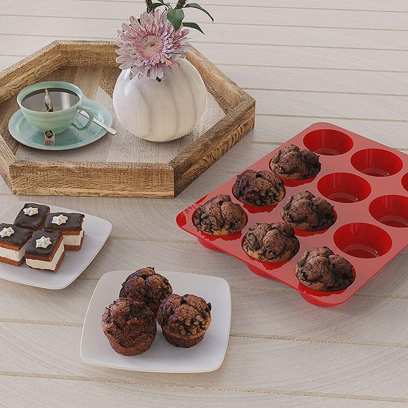 Forma de Silicone para Muffin Mini Cupcake Maker 6 E 12 Cavidades Forma de Assar Para Quiches Caseiras Frittatas Bandeja de Muffins Forma Ferramentas de Cozinha