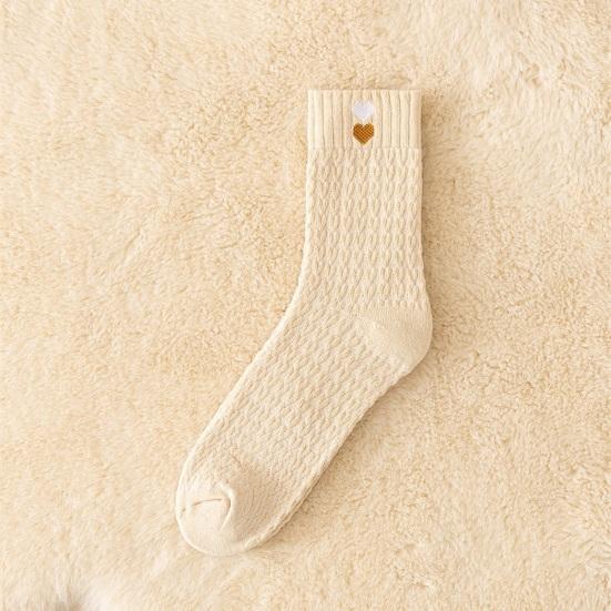 Fleece-Lined Winter Socks Women Warm Thickened Boot Socks Ribbed Casual Thermal Crew Socks for Daily Wear Christmas Gifts