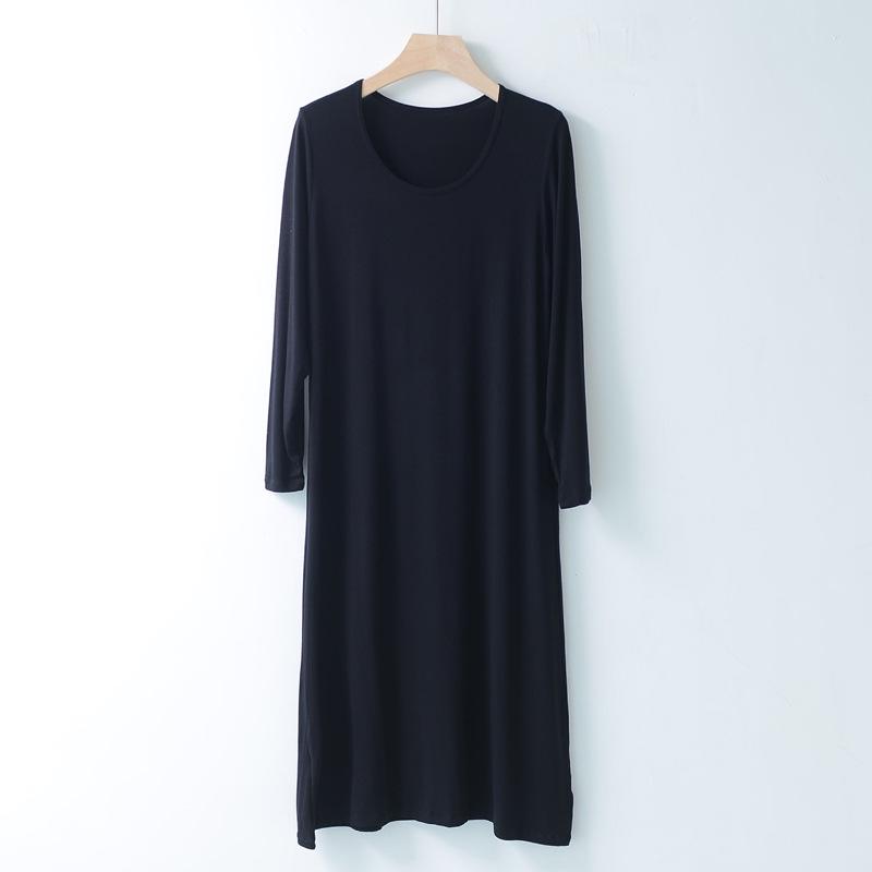 

Женская ночная рубашка из модала с длинными рукавами – свободная, тонкая, идеальная для весенних и летних пижам Long 100cm