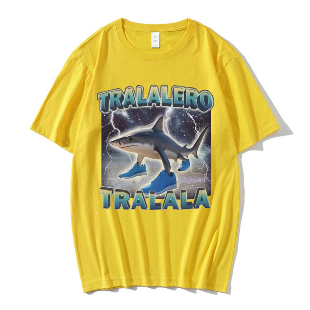 Tralalero Tralala Funny Shark Italian Brainrot Meme T-shirt Men Clothing Fashion Humor T Shirts Unisex Summer Cotton T Shirt Top