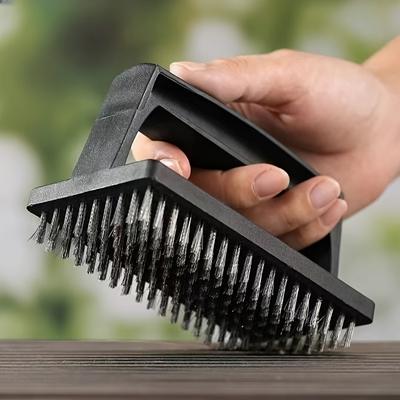 Stainless Steel Wire BBQ Grill Brush with Ergonomic Handle - Reusable, Heavy-Duty Barbecue Grill Cleaning Tool for Outdoor Cooking