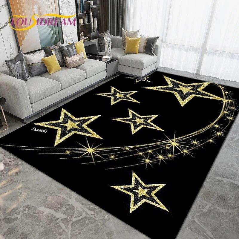 Pentagon Five-pointed Star Area Rug,Carpet Rug for Living Room Bedroom Sofa,Kitchen Bathroom Doormat Non-slip Floor Mat Gifts