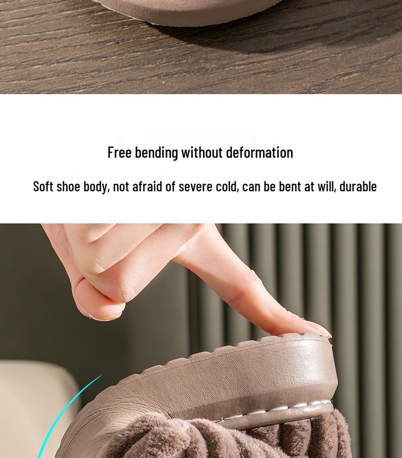 Men's Plus Size Non-Slip Fluffy Cotton Slippers - New 2026 Autumn/Winter Indoor Warm Household Shoes