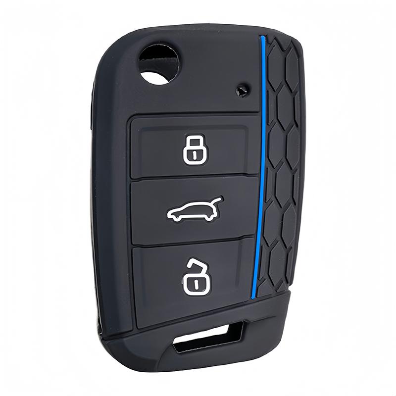 Silicone cover for Volkswagen VW Polo Golf 7 Passat Tiguan MK2 Beetle Ateca Caddy T5 Flip Folding Car Key Case Cover Accessories