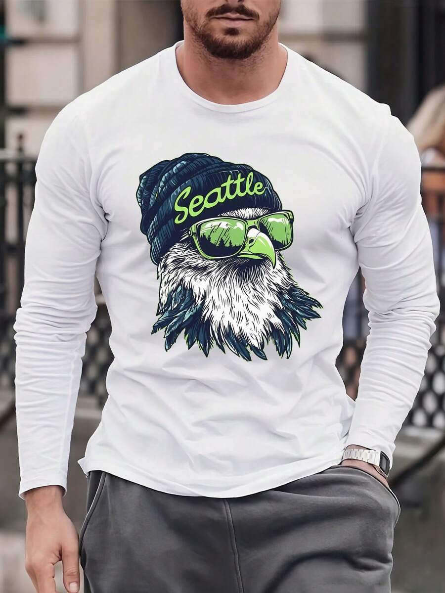 Seattle Football Long Sleeve Cotton Unisex Sports T-Shirt S