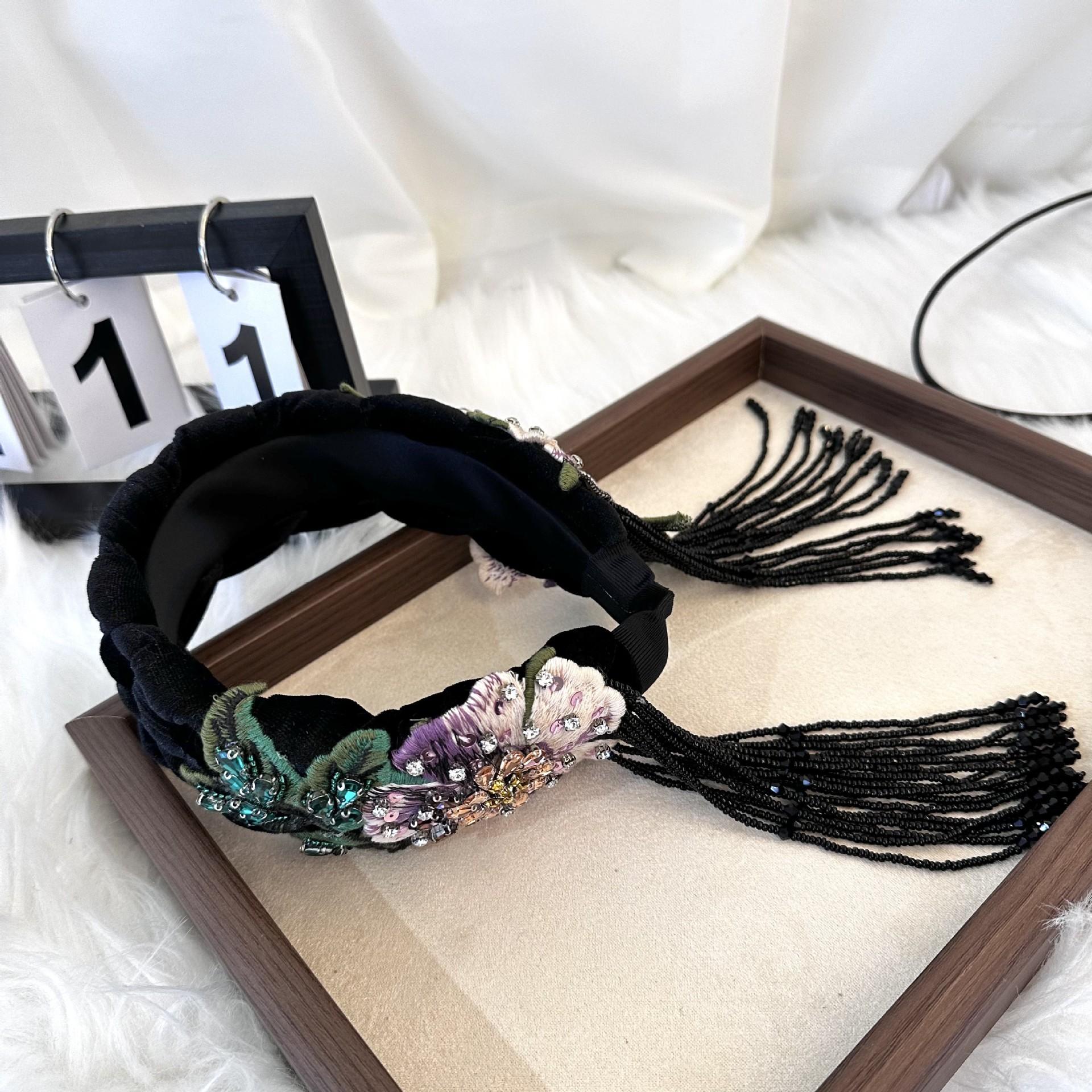 

Однотонные широкие повязки на голову для женщин, повязки на голову со стразами и бриллиантами для женщин, повязка на голову, хрустальные украшения ручной работы