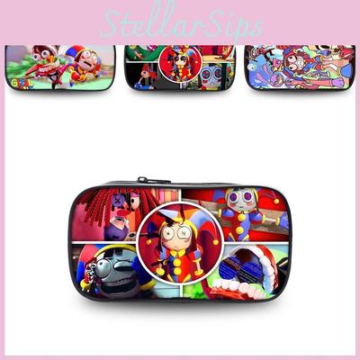 Spacious Amazing Digital Circus Polyester Pencil Case For Students With Multiple Colors