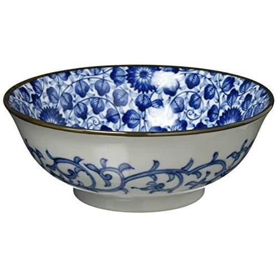 Mino ware bowl dish ramen approximately 20cm microwave safe dishwasher chrysanthemum pattern arabesque