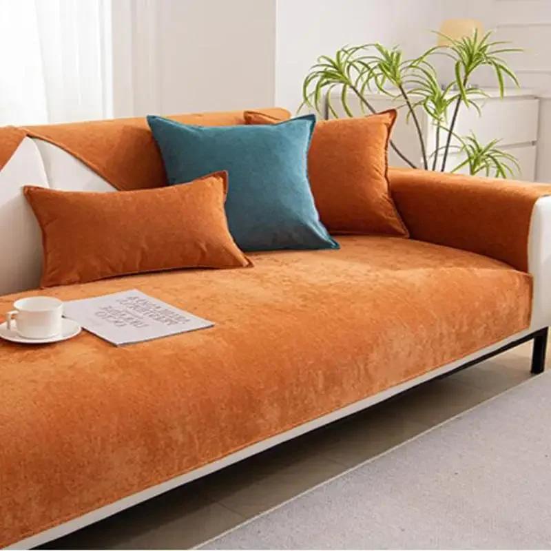 Simple Solid Color Sofa Cover Waterproof Comfortable Couch Backrest Mat Household Pet Urine Barrier Furniture Protective Sleeve