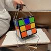 Internet Celebrity Rubik's Cube Bag Women's Bag 2025 Popular New Trendy Fashion Versatile Messenger Niche Chain Portable Small Square Bag