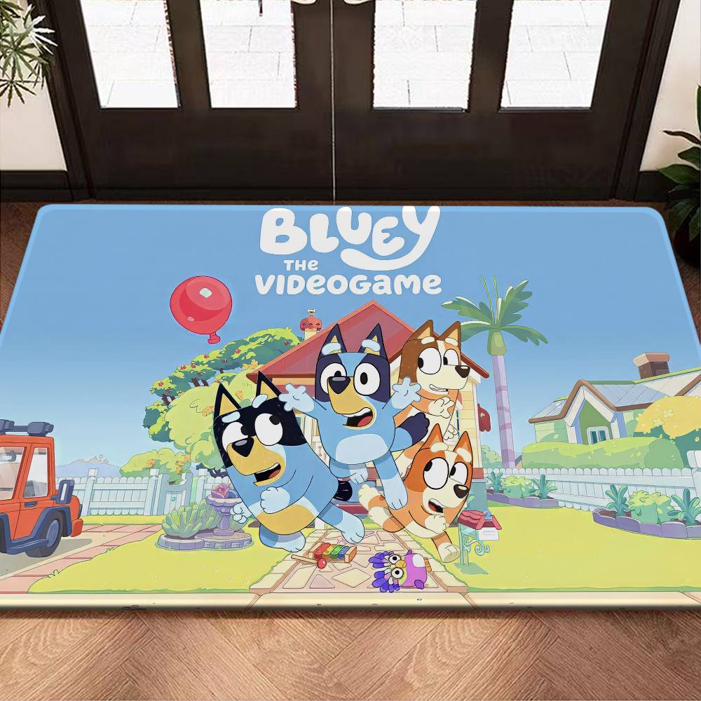 Anime B-BlueyS Cute Bathroom Mat Kids Room Bedroom Decoration Balcony Anti-Slip Doormat Living Room Welcome Rug
