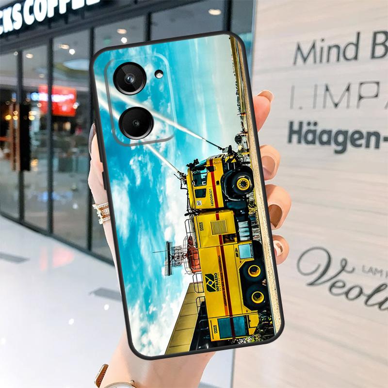 Fire Truck Case For Realme 15 Pro 14 13 11 12 Pro Plus GT7 GT6 C55 C51 C53 C35 C33 C61 C65 C67 C71 C75