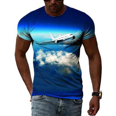 Mode Neue 3D Gedruckt Flugzeug grafik t-shirts Für Männer Sommer Trend Casual Spaß Rundhals Kurzarm streetwear T-shirts tops