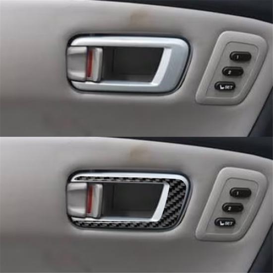 4Pcs Carbon Fiber Interior Door Handle Cover Trim For Honda Pilot 2012-2015