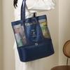 Waterproof Mesh Beach Bag, Large Capacity, Dry/Wet Separation, Double Layer, Portable Picnic Bag, Multifunctional and Simple Design.