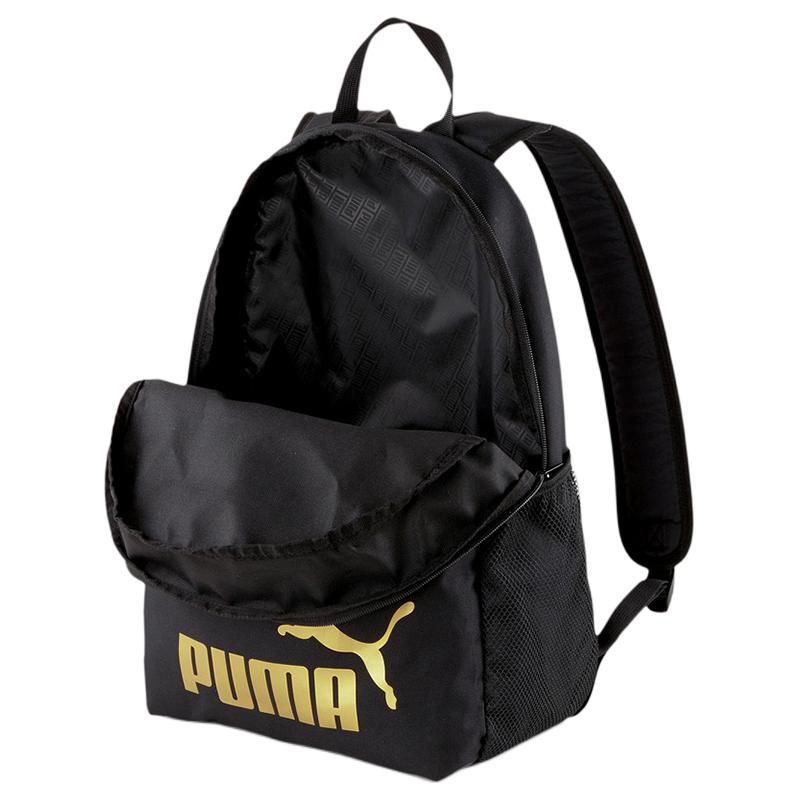 New PUMA Fabric Backpack Unisex Black Gold 075487-49
