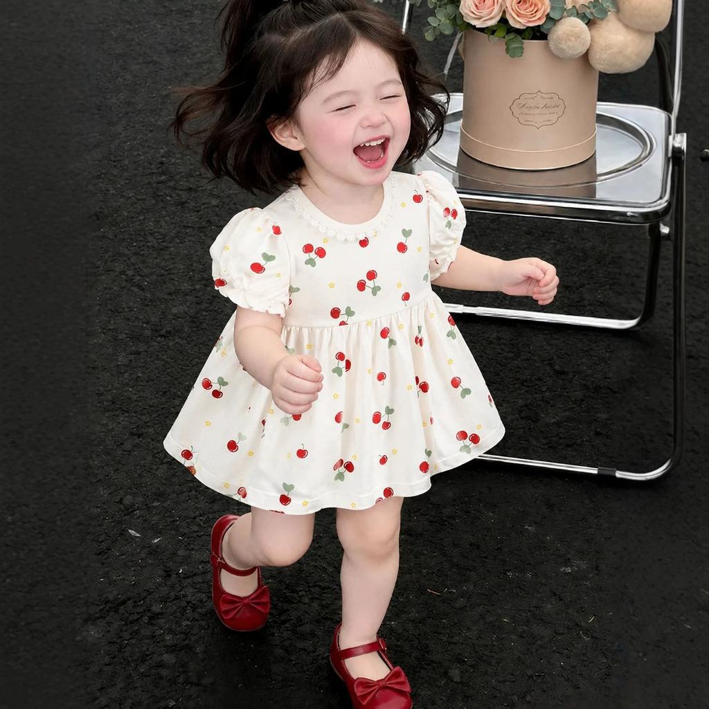 Girls' Summer Dress Children'S Dress Stylish Princess Dress For Girls Summer Thin Floral Dress For Babies Pure Cotton For Girls