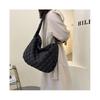 (Black) Capacity  Large Crossbody Bag With Zipper And Diamond Grid Design For Womens