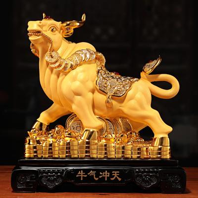 Fengshui Golden Bull Decorations Resin Lucky House Home Living Room Tv Cabinet Wine Cabinet Decor Housearming Gifts Ornaments