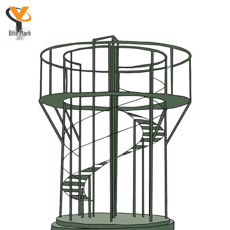 Island Landing Obstacle Training Spiral Ladder
