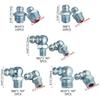 110Pcs Metric Grease Fittings Kit Hydraulic Grease Zerks Fittings Standard Straight 90 Degree 45 Degree Angled Grease