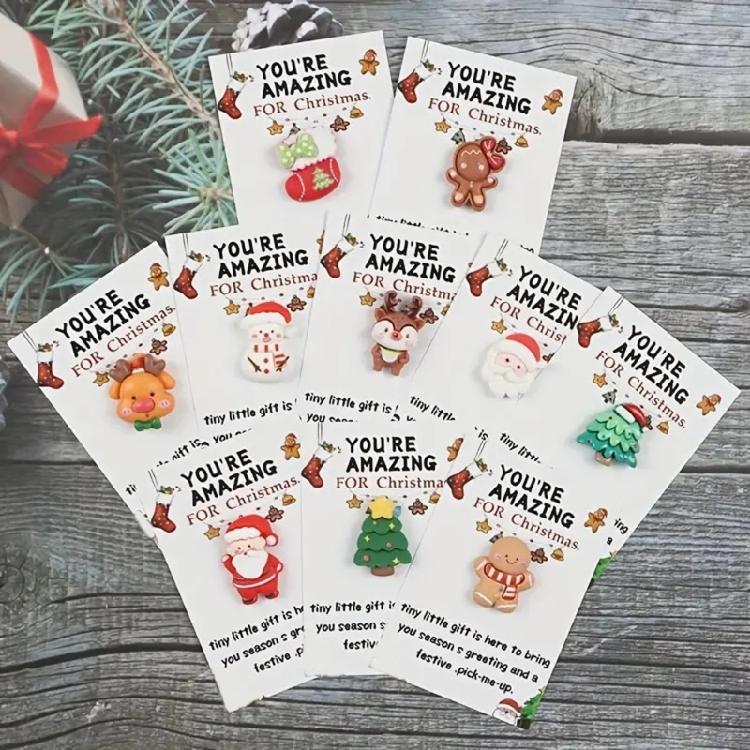 Liten Kramficka Jul Liten Helgstämning Prydnad Tomte Kram Med Värmande Kort För Festgåvor