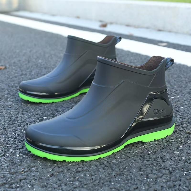 Rain Shoes Men's Short Tube Waterproof Casual Rain Shoes Fashionable Anti Slip Rain Shoes Thick Wear-resistant Rain Boots