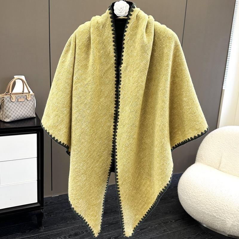Luxury Cashmere Winter Scarves Women Triangle Pashmina Shawl Korean Pareo Cape Chunky Headscarf Wrap Lady Elegant Poncho Turban