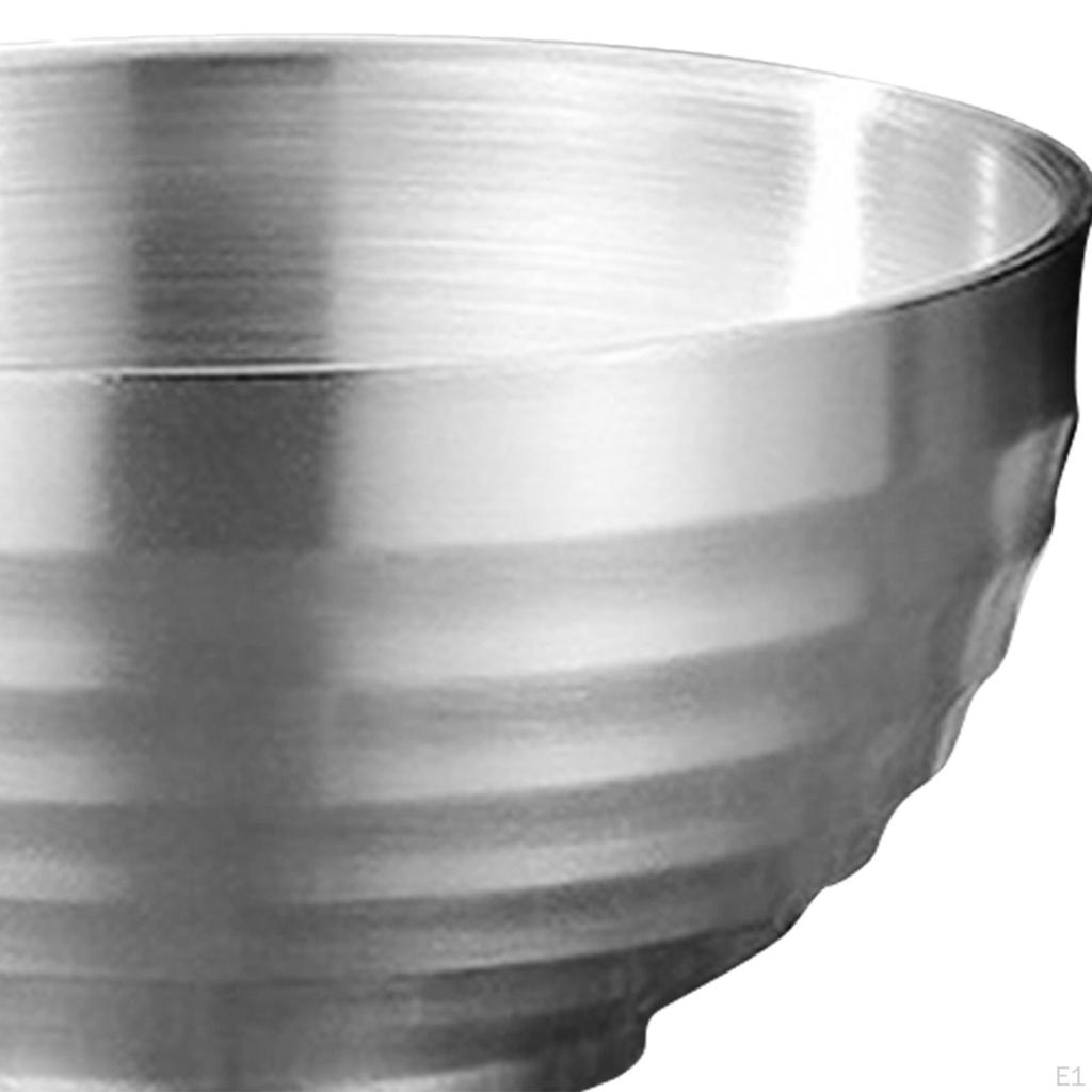 Stainless Steel Bowl ,Noodles Bowl, Double Walled Easy to Clean for Udon Soba Pho Noodle Insulation