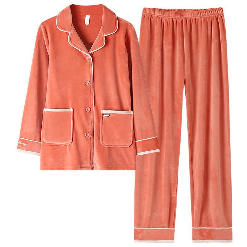 Pajamas Ladies Spring And Autumn Island Fleece Thickened Fleece Winter Autumn And Winter Coral Fleece Winter Loungewear