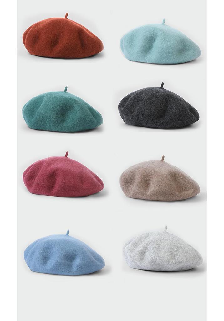 Stylish Wool Beret for Girls: Chic & Versatile, British Retro Design, Perfect for Autumn/Winter, Large Head Size, Artist-Inspired.