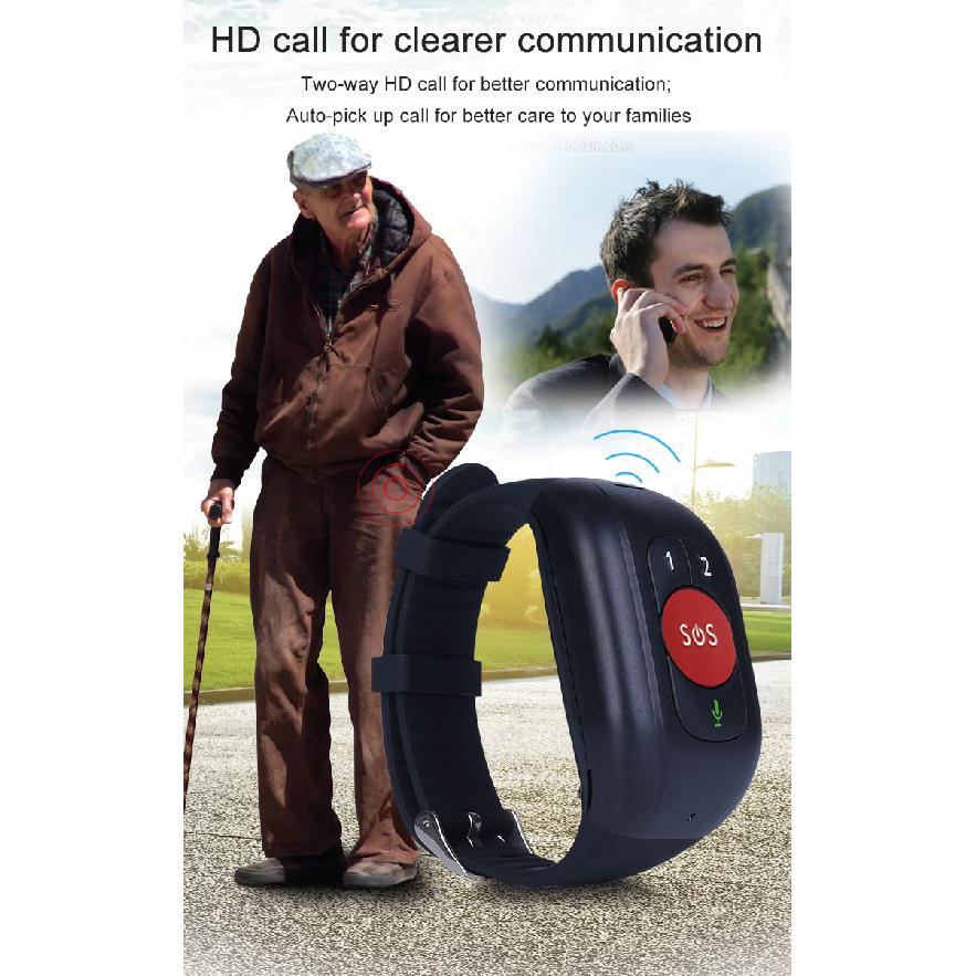 2026 Elderly GPS Tracker 4G SIM SOS Button Wristband GPS Emergency Alarm IP67 Waterproof GPS TrackingHeart Rate Blood Pressure