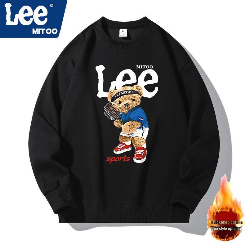 Lee & Mitoo Unisex Casual Fleece-gefüttertes Sweatshirt, 2025 Herbst/Winter Amerikanische Trendmarke
