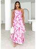 In Stock: Elegant One-Shoulder Strap Dress with Print - Summer Collection