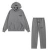 Mens Hooded Oversized Cotton Sweatshirt With Flocked Letter Print Warm Lined Casual Pullover