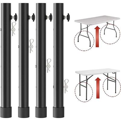 Folding Tables Leg Table Leg Extenders Stainless Steel Furniture Leg Desk Leg Risers Universal 20cm/44cm Table Height Extenders