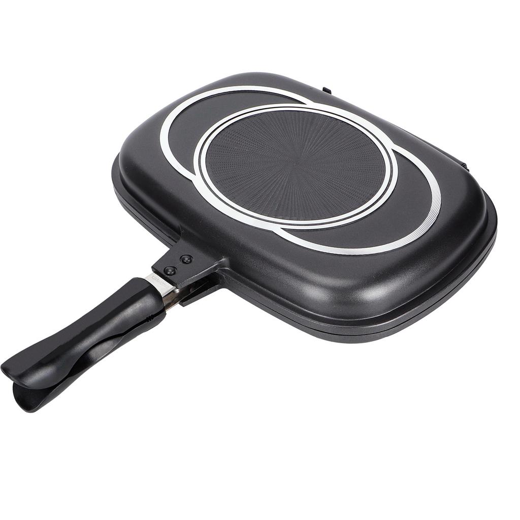 32cm Doppelt?Doppelseitige Bratpfanne Grillwerkzeug Kochgeschirr für Zuhause Outdoor-Küchenzubehör