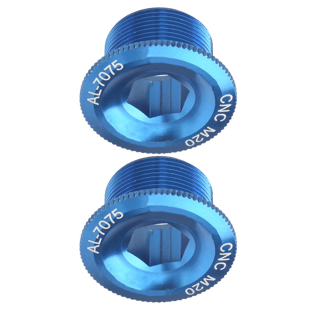 2 ks Šrouby pro upevnění klik horského kola Hliníková slitina Krytka šroubu klikové sady M20 Modrá