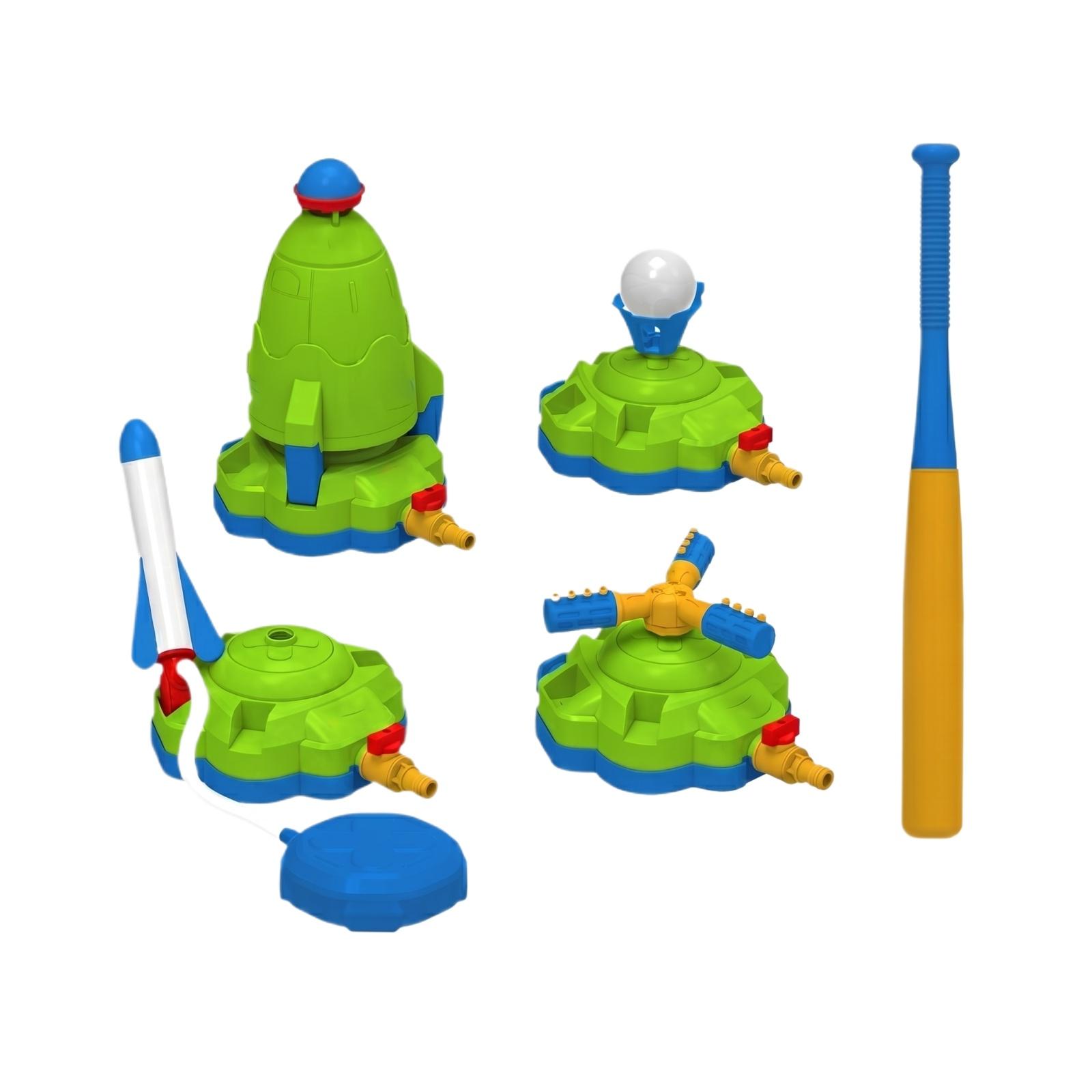 

Outdoor Water Toy 4-in-1 Educational Rocket Baseball Set Includes Rocket Launcher Baseball Tee Bat and Water Sprinkler Base for Kids One Size